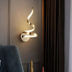 Wall Light LED Spiral 15 W Chrome Metal Acrylic Warm Cool White, Soft Illumination 3