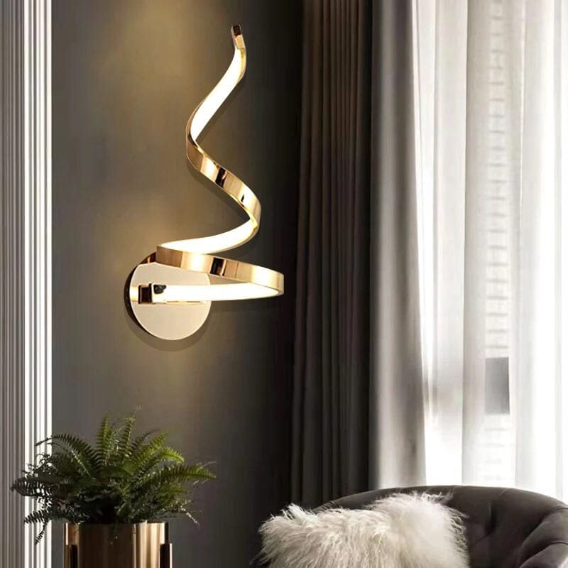 Wall Light LED Spiral 15 W Chrome Metal Acrylic Warm Cool White, Soft Illumination 5