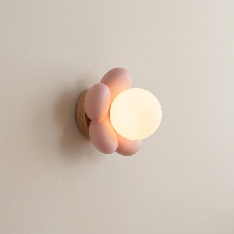 Wall Light Resin ABS Flower Globe Design G9 Base 16 cm Hardwired White or Pink 00