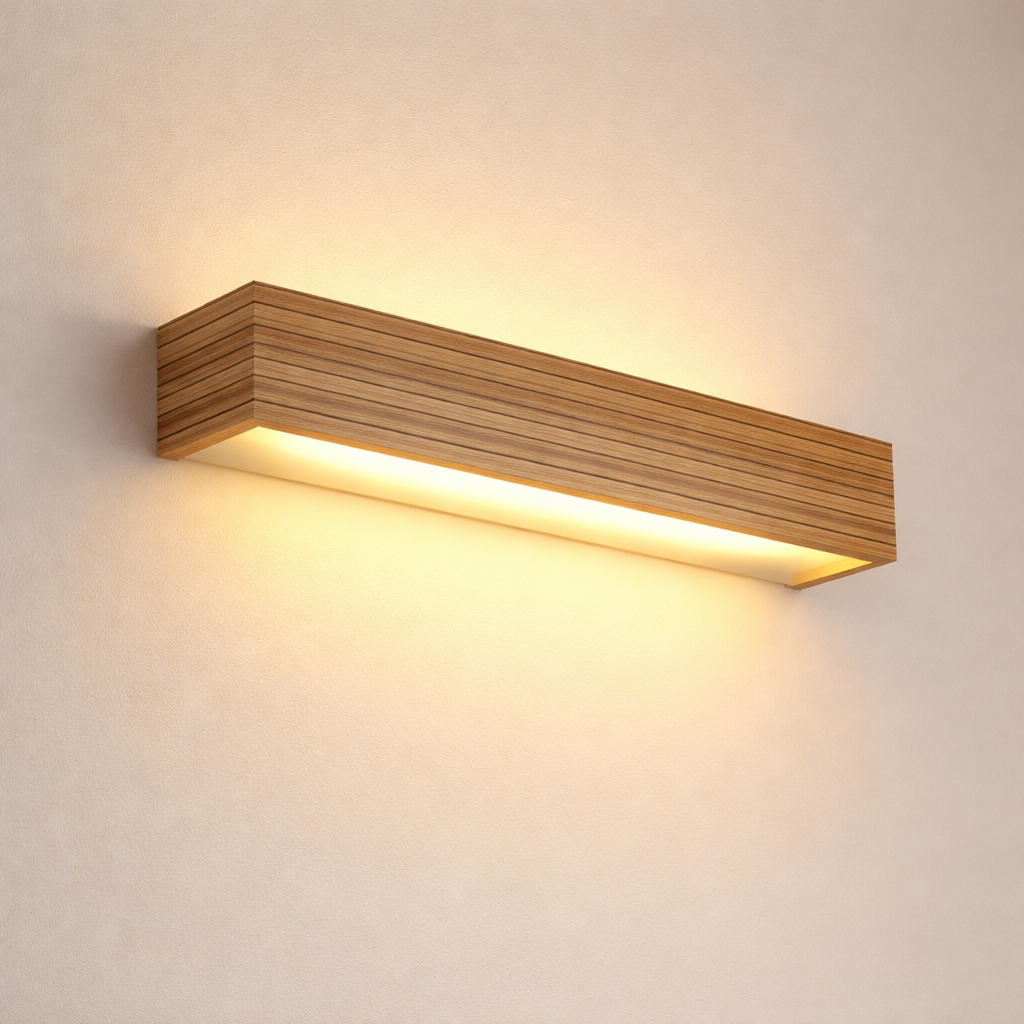 Wall Light Wood and Acrylic E26 E27 Bulb Base 110V 120V Direct Wired 