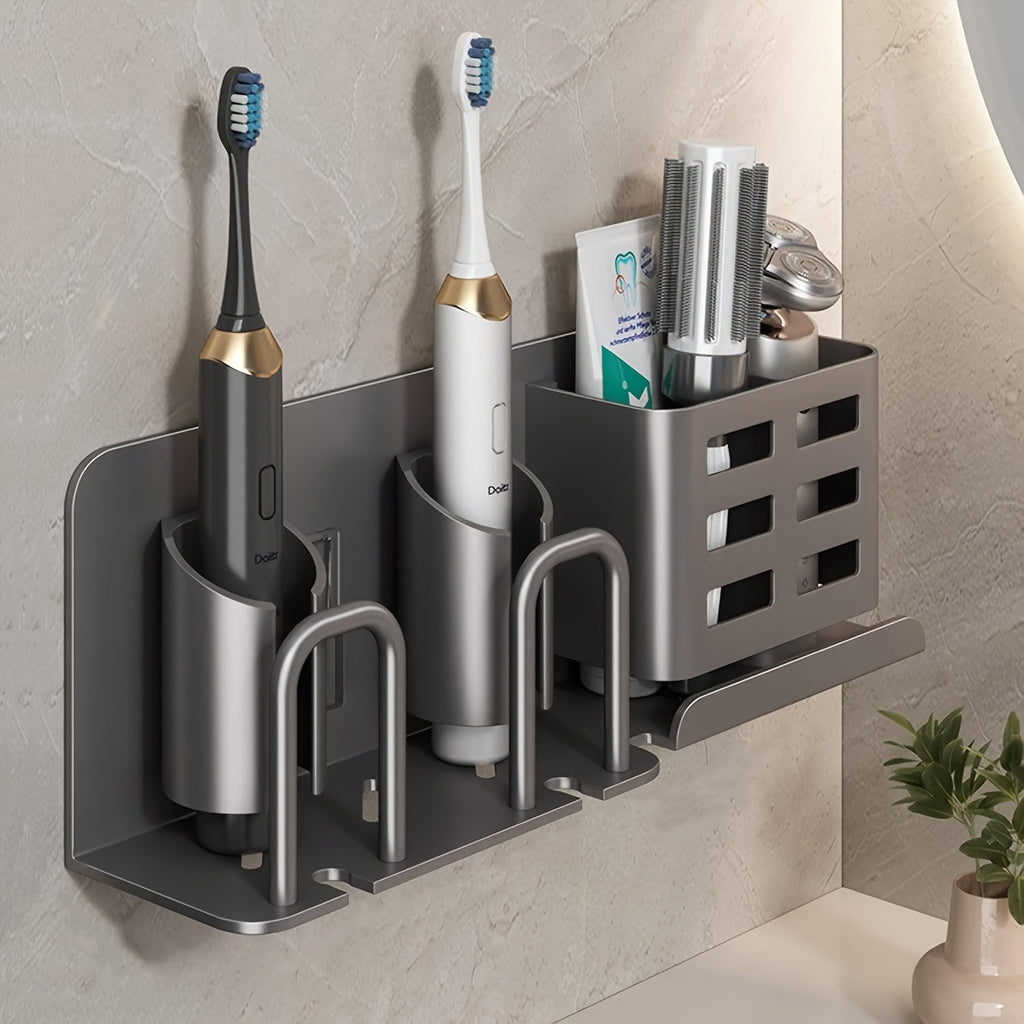 Wall Mounted Black Electric Toothbrush Holder - Space-Saving Design 0