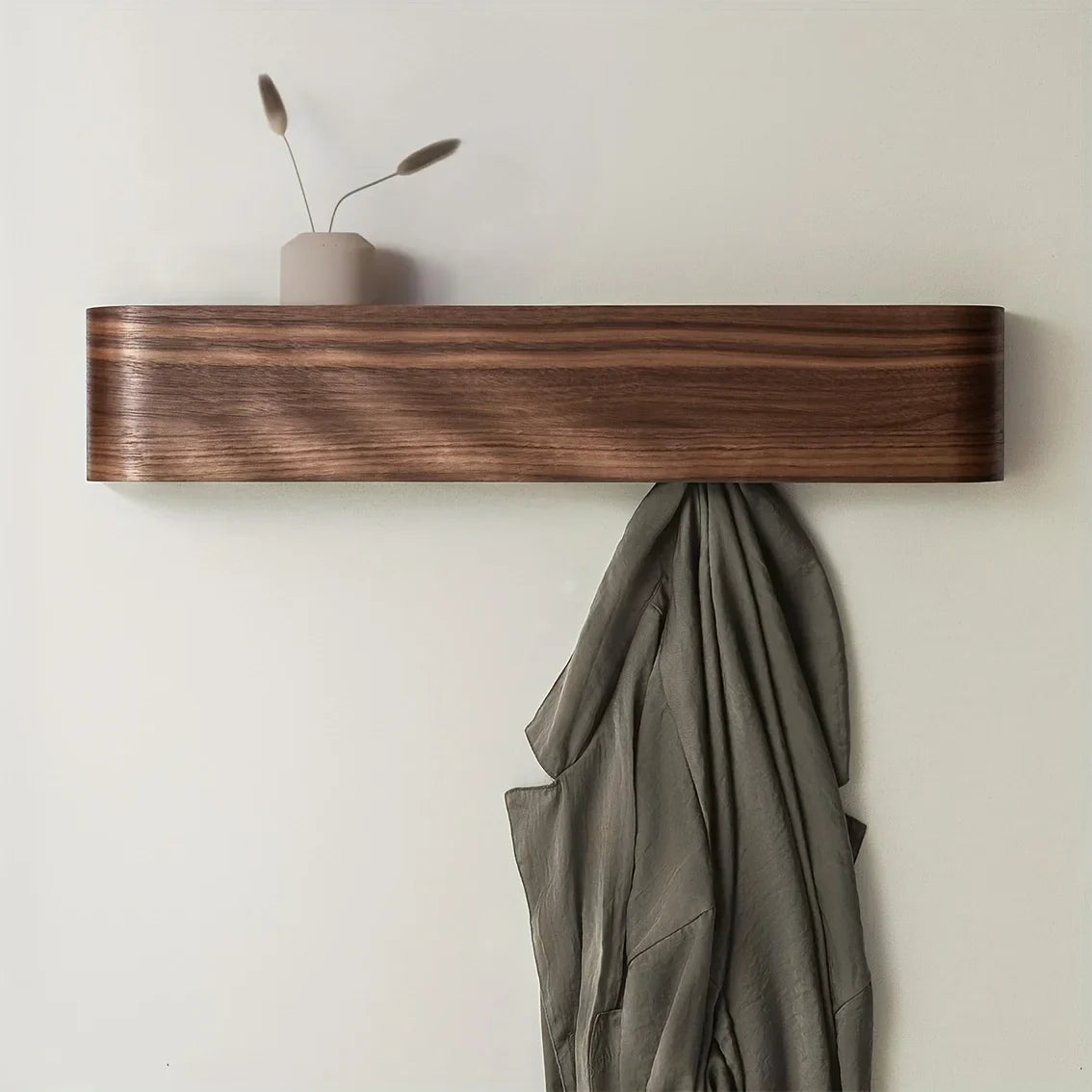 Wall Mounted Coat Rack - Space-Saving Design with Shelf & Hooks 6