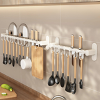 Wall Mounted Kitchen Hook Rack - Space-Saving Utensil Organizer 1