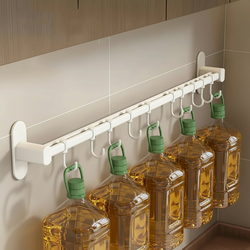 Wall Mounted Kitchen Hook Rack - Space-Saving Utensil Organizer 2
