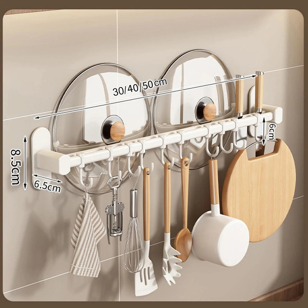 Wall Mounted Kitchen Hook Rack - Space-Saving Utensil Organizer 6