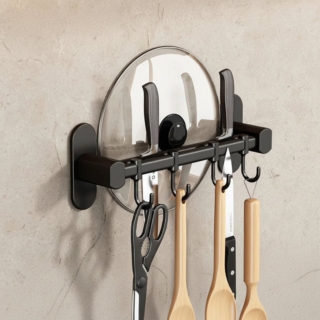 Wall Mounted Kitchen Hook Rack - Space-Saving Utensil Organizer 8