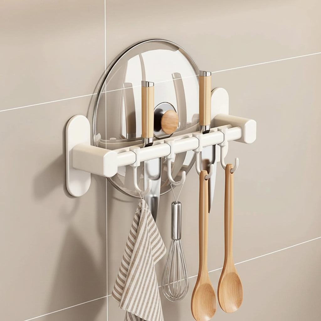Wall Mounted Kitchen Hook Rack - Space-Saving Utensil Organizer 9