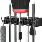 Wall Mounted Mop and Broom Holder - Multi-Slot Organizer for Tools 0