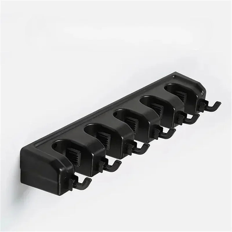 Wall Mounted Mop and Broom Holder - Multi-Slot Organizer for Tools 5