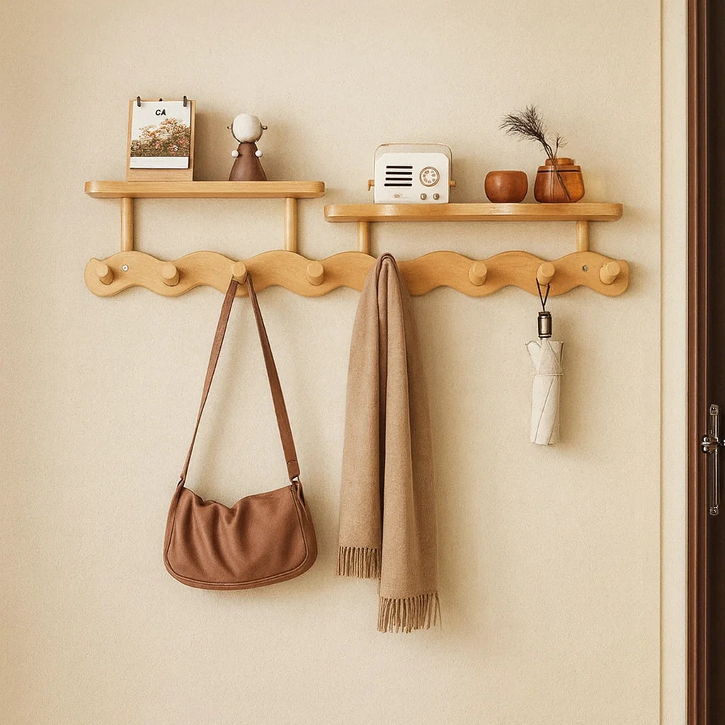 Wall Mounted Shelf Rack - Stylish Bamboo Shelves for Wall Storage 3