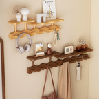 Wall Mounted Shelf Rack - Stylish Bamboo Shelves for Wall Storage 4
