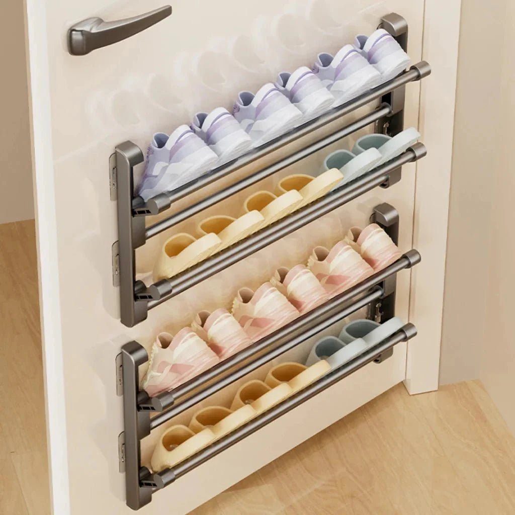 Wall Mounted Shoe Rack Plastic with Integrated Drainage System 2