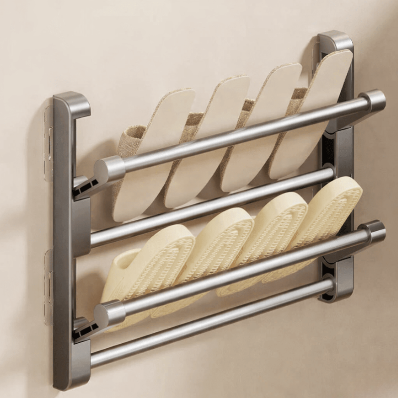 Wall Mounted Shoe Rack Plastic with Integrated Drainage System 5