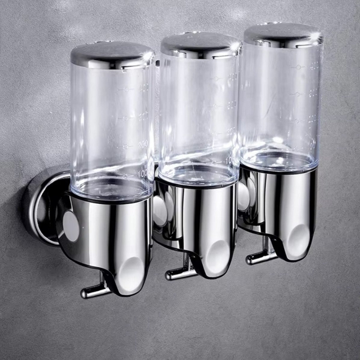 Wall Mounted Soap Dispenser Set - 3 Chamber Hand Soap and Shampoo Storage, Modern Design for Kitchen and Bathroom 5