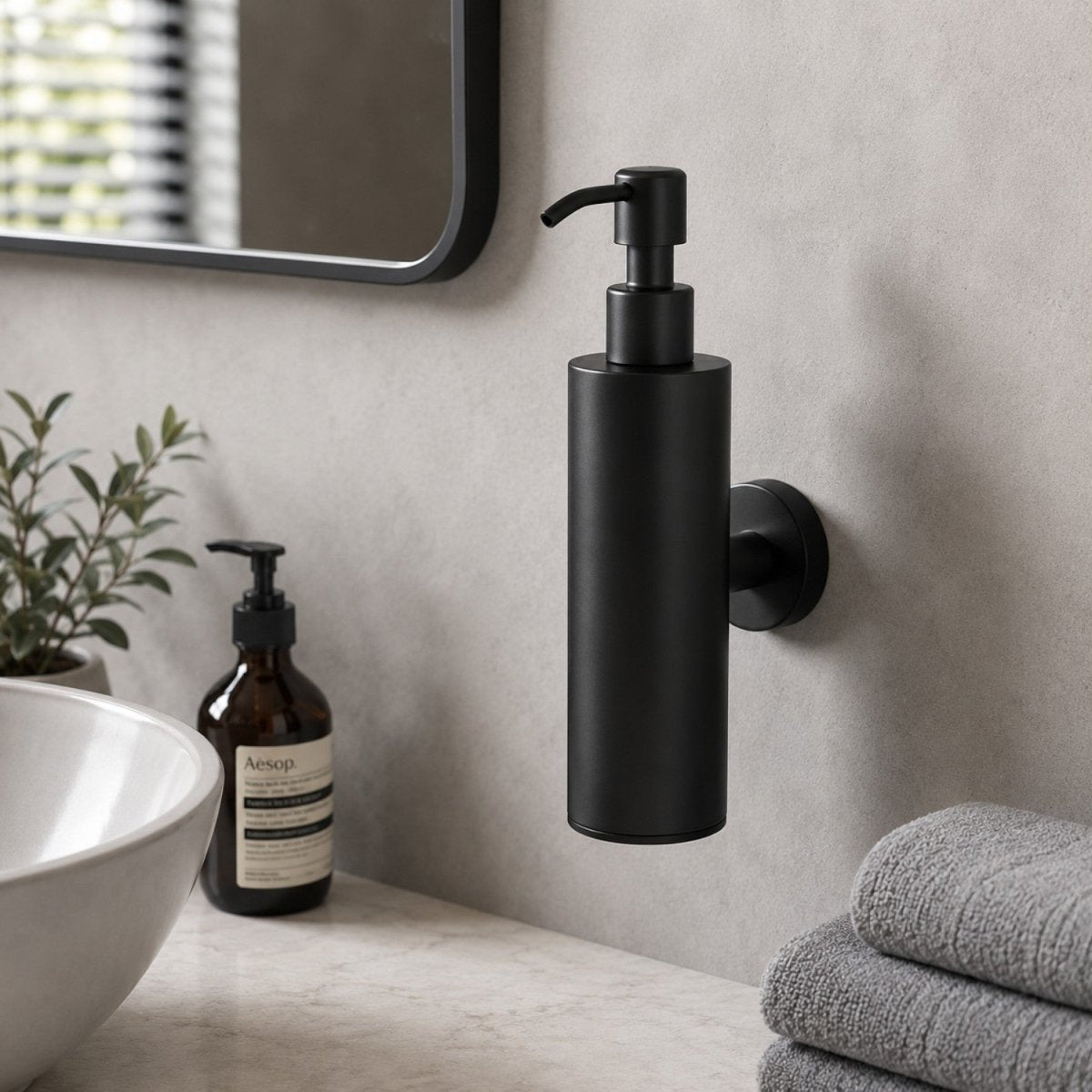 Wall Mounted Stainless Steel Dispenser - 200ml Refillable Pump, Durable & Waterproof 1