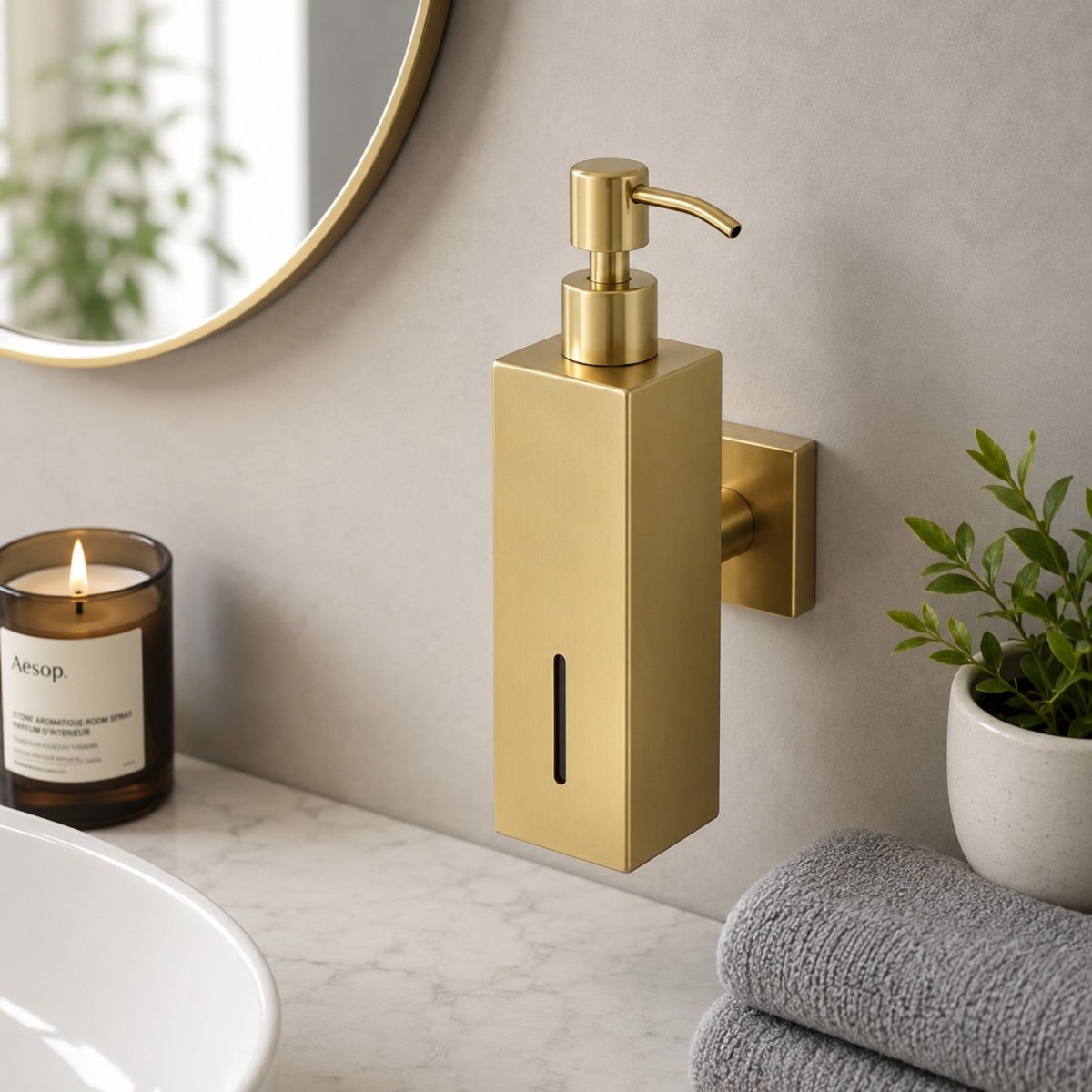 Wall Mounted Stainless Steel Dispenser - 200ml Refillable Pump, Durable & Waterproof 2