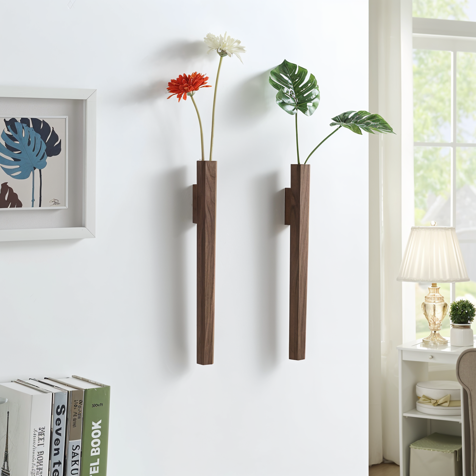 Wall Mounted Vase - Elegant Wooden Design for Stylish Floral Display 1