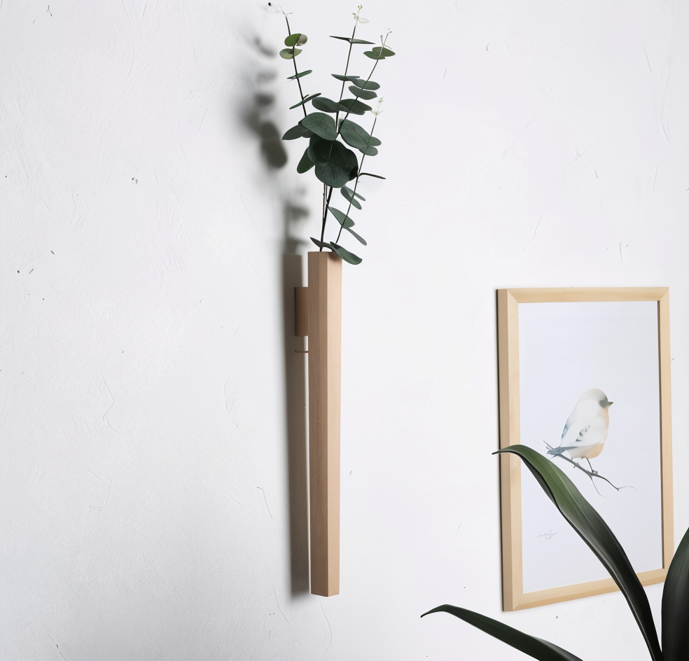 Wall Mounted Vase - Elegant Wooden Design for Stylish Floral Display 2