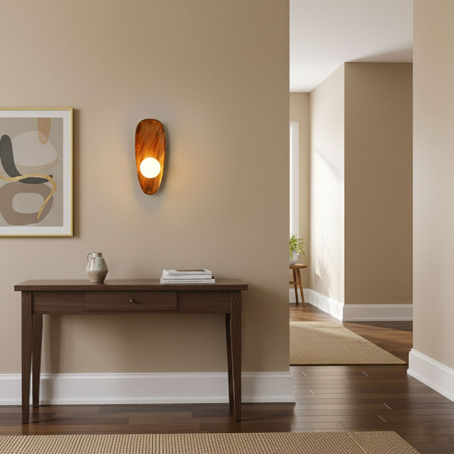 Wall Sconce - Elegant Wooden Design with Soft Ambient Lighting 4