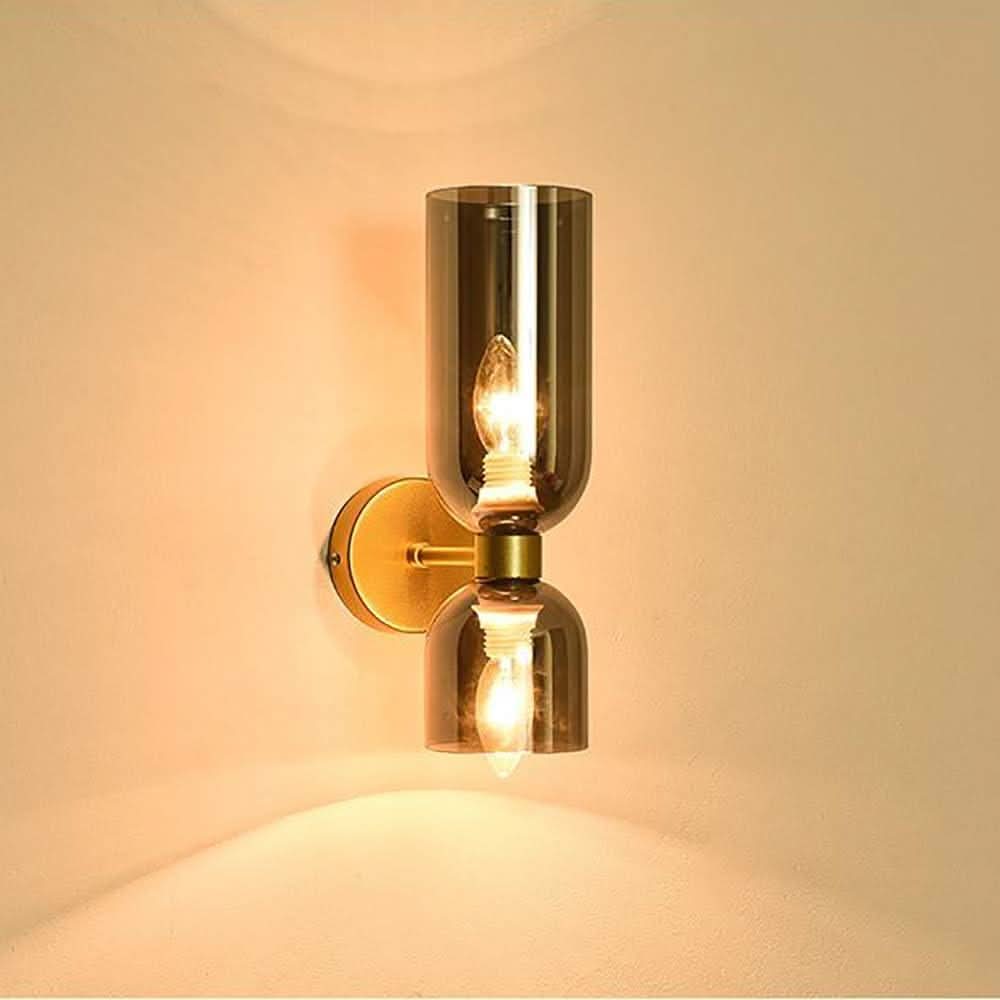 Wall Sconce Double Glass Iron E12 Base 14 cm x 35 cm Indoor Light Unbranded 02