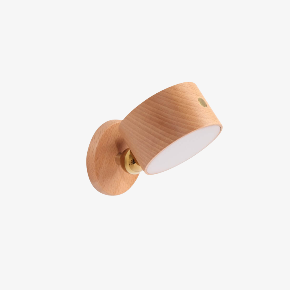 Wall Sconce LED Rechargeable USB Cordless Rotatable Wood Plastic Metal 4W 400lm 01