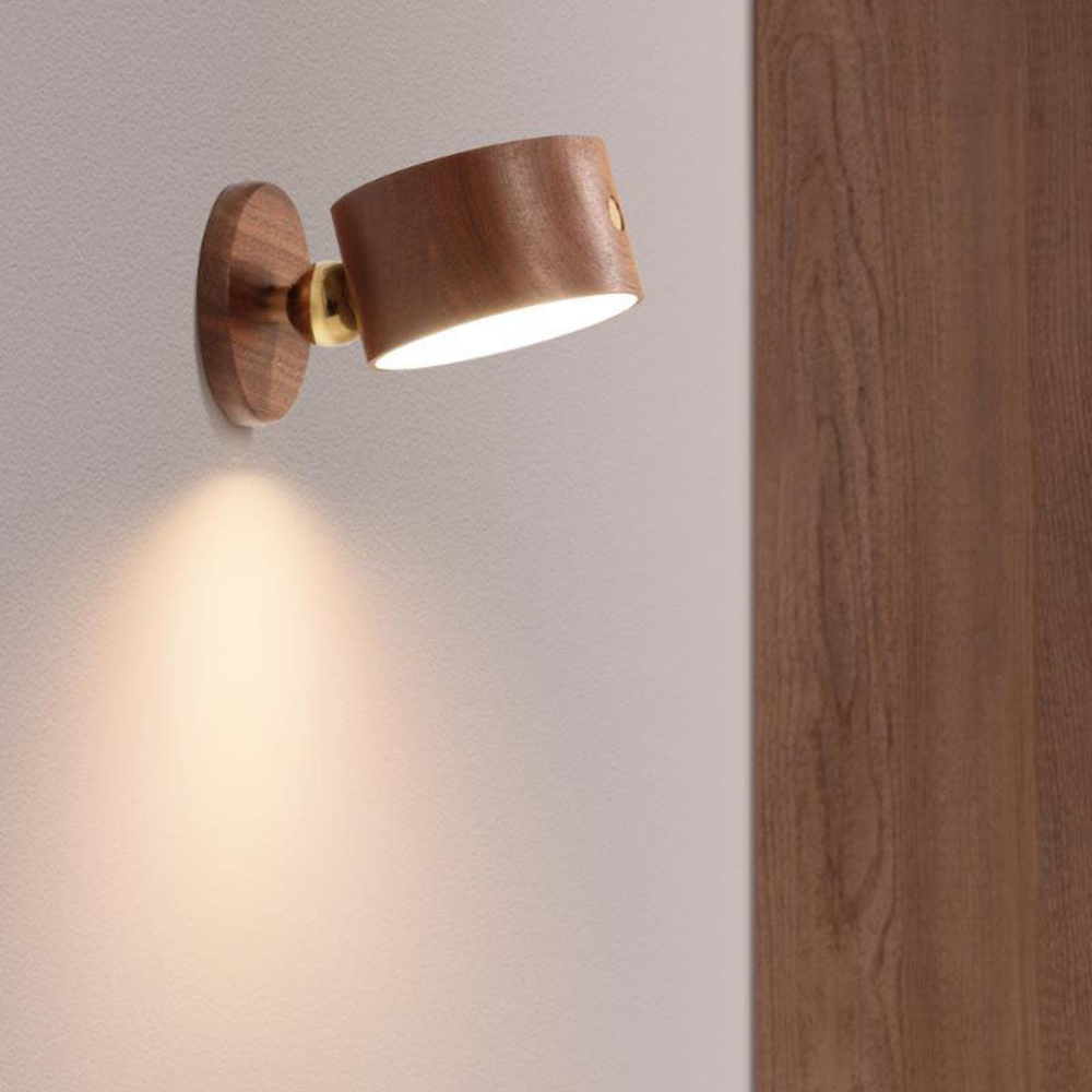 Wall Sconce LED Rechargeable USB Cordless Rotatable Wood Plastic Metal 4W 400lm 05
