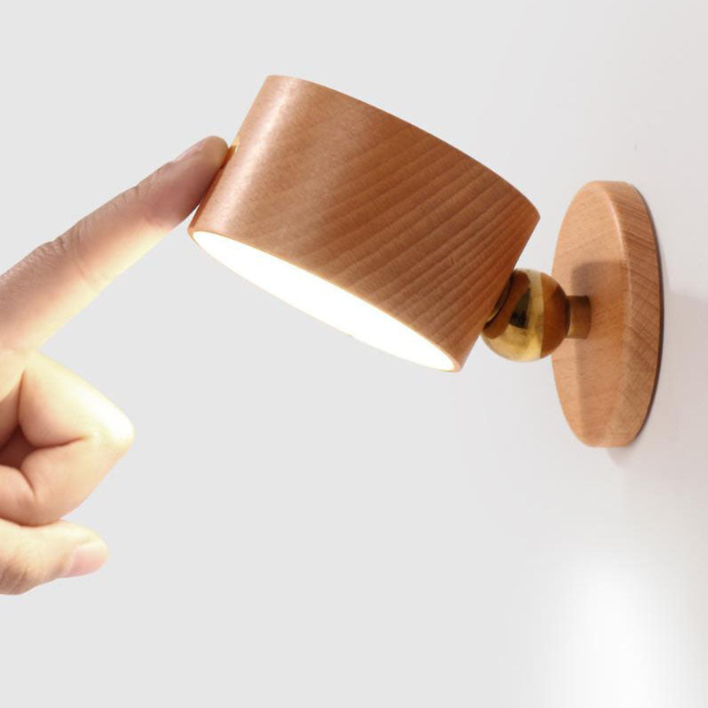 Wall Sconce LED Rechargeable USB Cordless Rotatable Wood Plastic Metal 4W 400lm 07