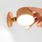 Wall Sconce LED Rechargeable USB Cordless Rotatable Wood Plastic Metal 4W 400lm 08