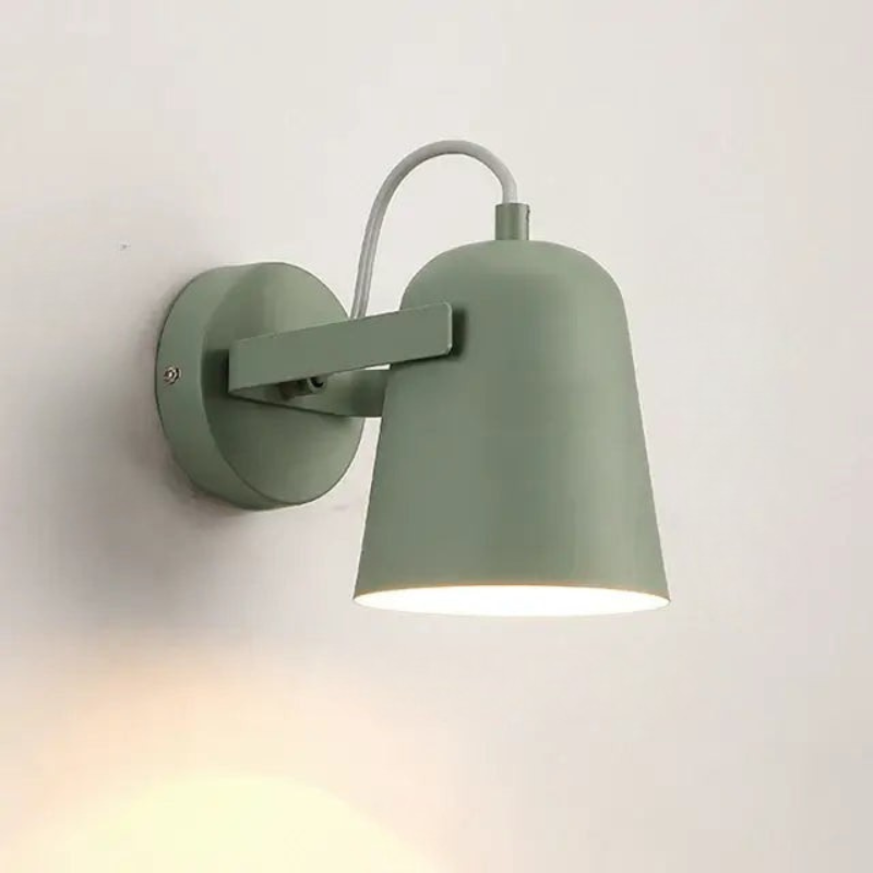 Green wall lamp on a white background