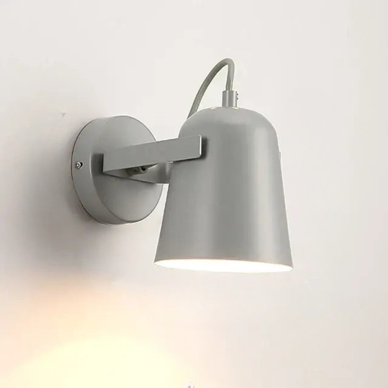 Gray wall-mounted lamp on a white background