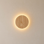 Wall Sconce Solid Oak Round Design G9 LED Compatible 01