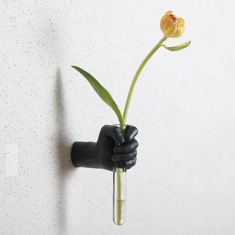 Wall Vase Hand Shape Resin Glass Tube Wall Mounted 5