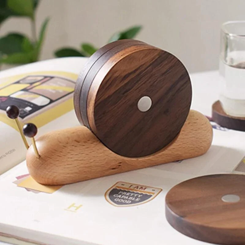 Stackable Coasters Coasters Natural Walnut Wood Stackable Scandinavian Design – Avelia Living
