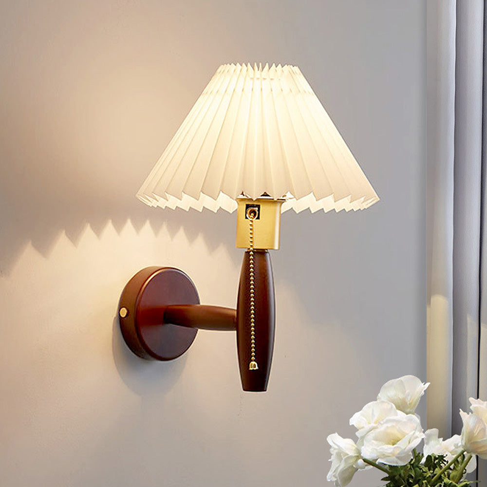 Walnut Wood Wall Sconce Light - Warm Ambient Illumination for Home 1