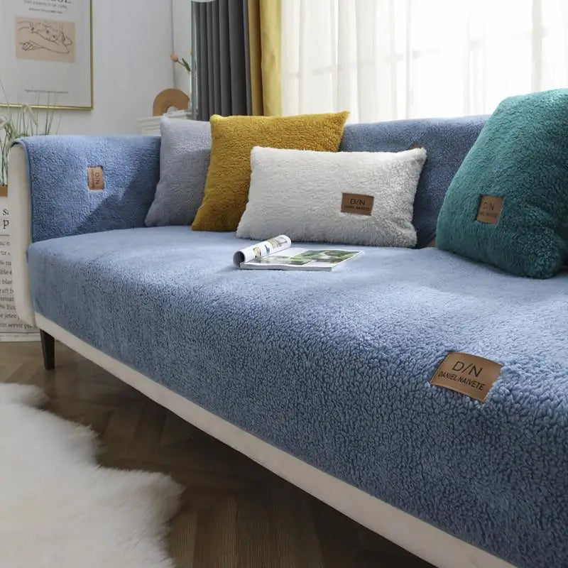 Waterproof Sherpa Fleece Sofa Cover with Non-Slip Backing – Plush Couch Protector for Various Sizes 3