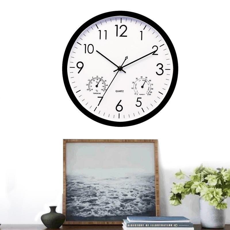 Weatherproof Outdoor Clock with Thermometer and Humidity Meter – Retro Design for Garden and Patio 2