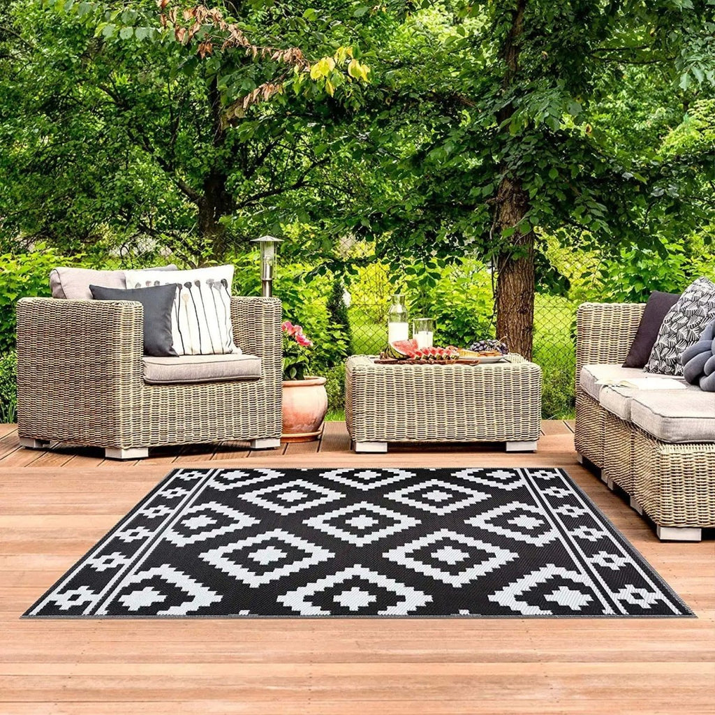 Weatherproof Outdoor Rug - Durable, Easy to Clean for Patios & Balconies 0