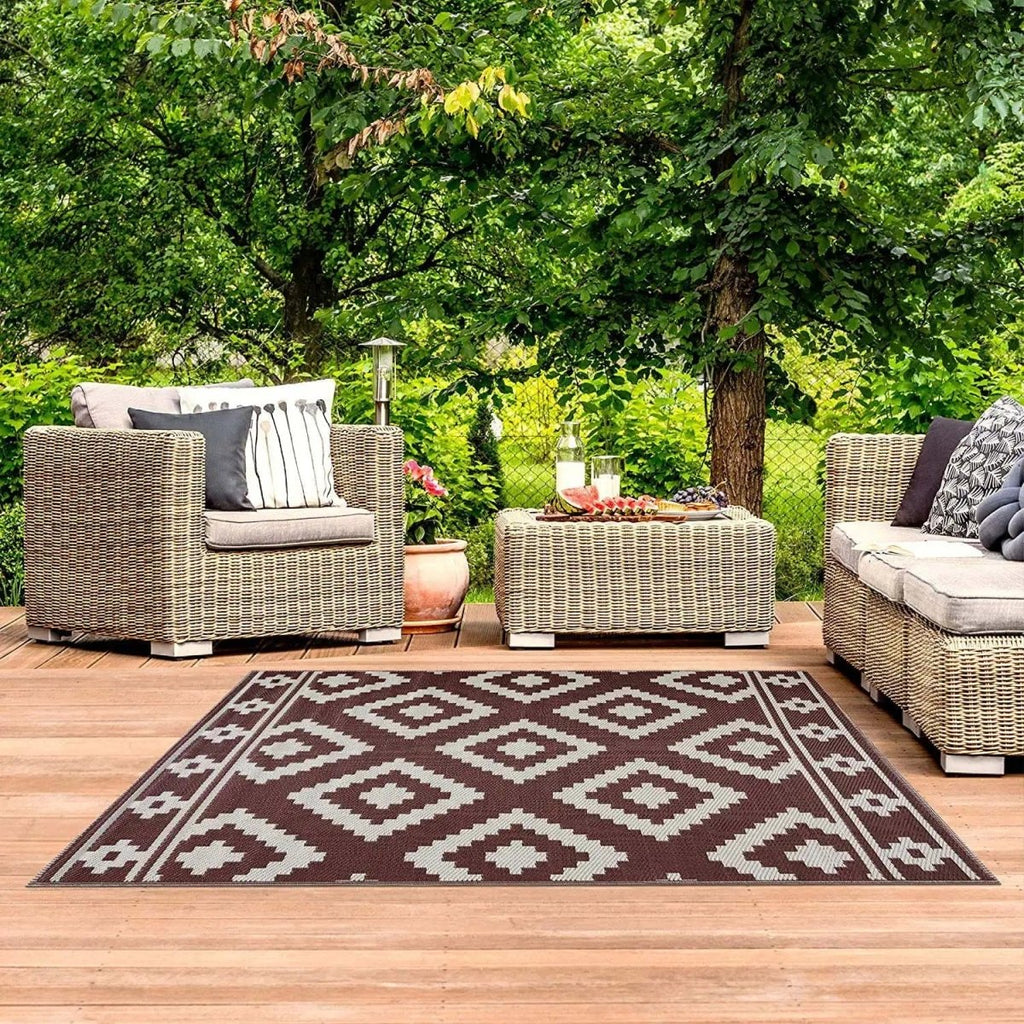 Weatherproof Outdoor Rug - Durable, Easy to Clean for Patios & Balconies 6