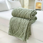 Weave Jacquard Fleece Blanket - Soft Microfiber Throw for Cozy Comfort 0