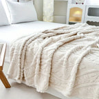 Weave Jacquard Fleece Blanket - Soft Microfiber Throw for Cozy Comfort 3