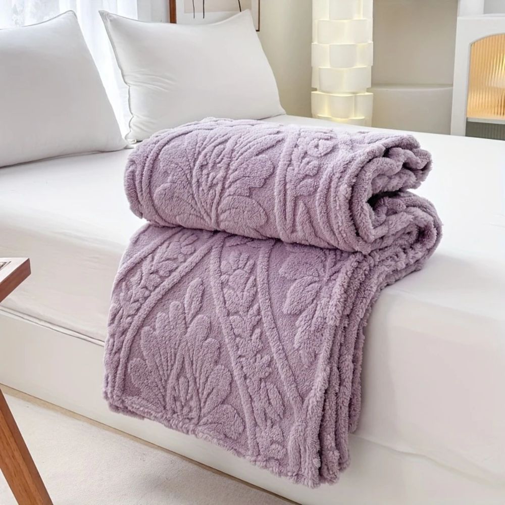 Weave Jacquard Fleece Blanket - Soft Microfiber Throw for Cozy Comfort 5