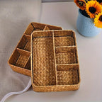Wicker Storage Basket - Durable Handmade Organizer with Multiple Compartments 2