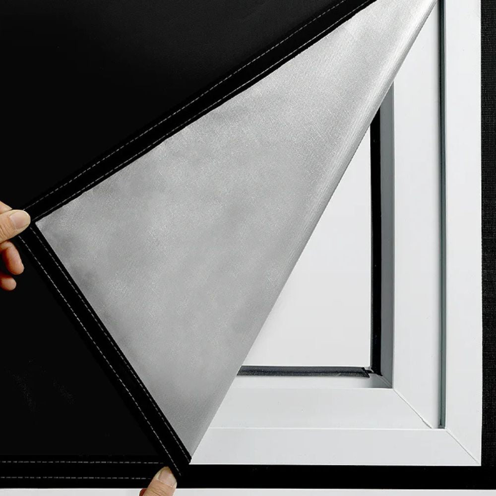 Window Film Polyester Blackout Static Cling Matte Black Trim to Fit 4
