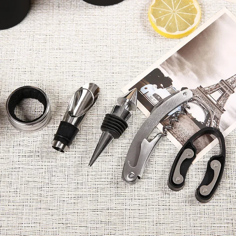 Wine Bottle Accessory Set - Includes Wine Stopper & Opener Tools 3