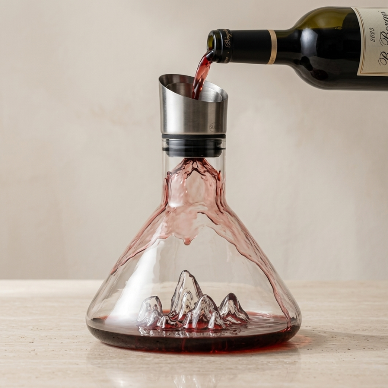 Wine Decanter 1500 ml Crystal 12 Channel Aeration Stainless Steel Filter