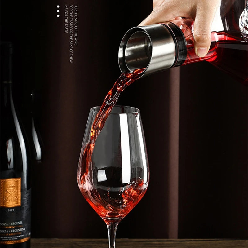 Wine Decanter 1500 ml Crystal 12 Channel Aeration Stainless Steel Filter 3