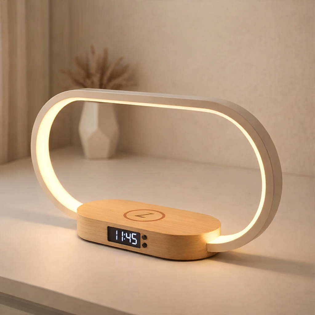 Wireless Charging Station 3 in 1 10W USB C LED Lamp Clock 1