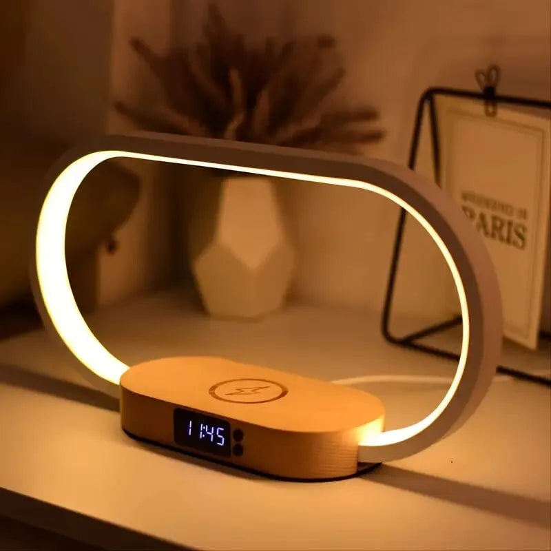 Wireless Charging Station 3 in 1 10W USB C LED Lamp Clock 2