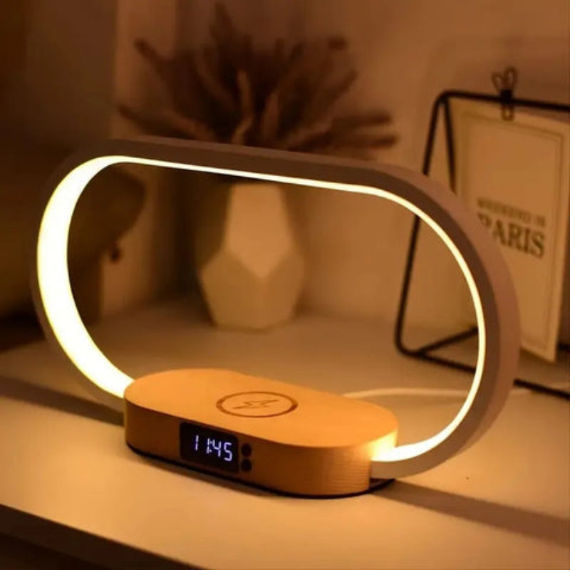 Wireless Charging Station 3 in 1 10W USB C LED Lamp Clock 4