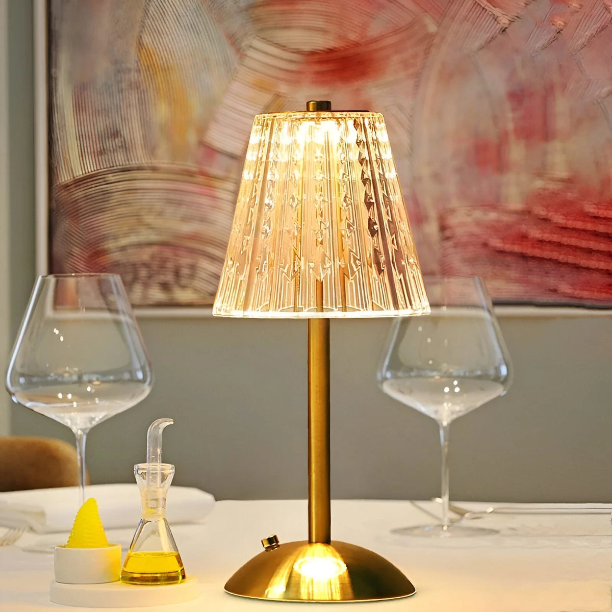 Wireless Vintage Table Lamp with Glass Shade – Rechargeable Cordless Design, Adjustable Mood Lighting for Desk or Bedside Use 6